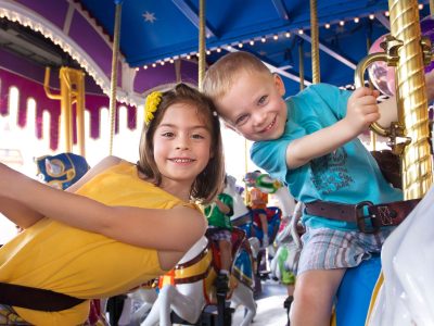 kids on carousel