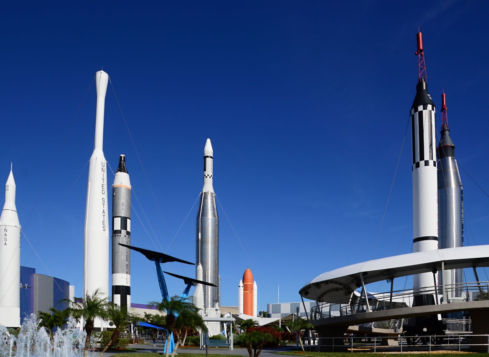 rockets on display at Kennedy Space Center in Orlando